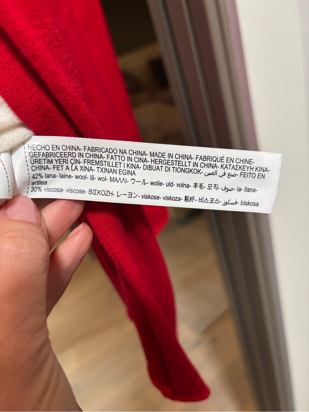 Massimo Dutti Wool tops red and ivory. Long sleeve - Picture 6 of 7